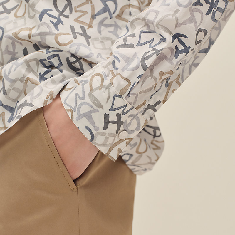 “马术书法”直筒衬衫