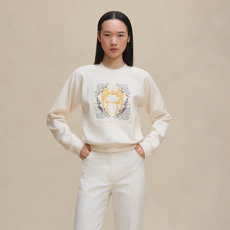 “骏马骑士”插肩袖刺绣运动衫